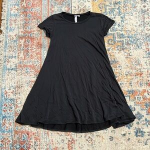 Alya black modal silky tshirt dress